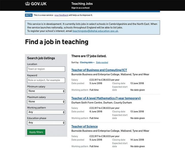 The Teaching Jobs website