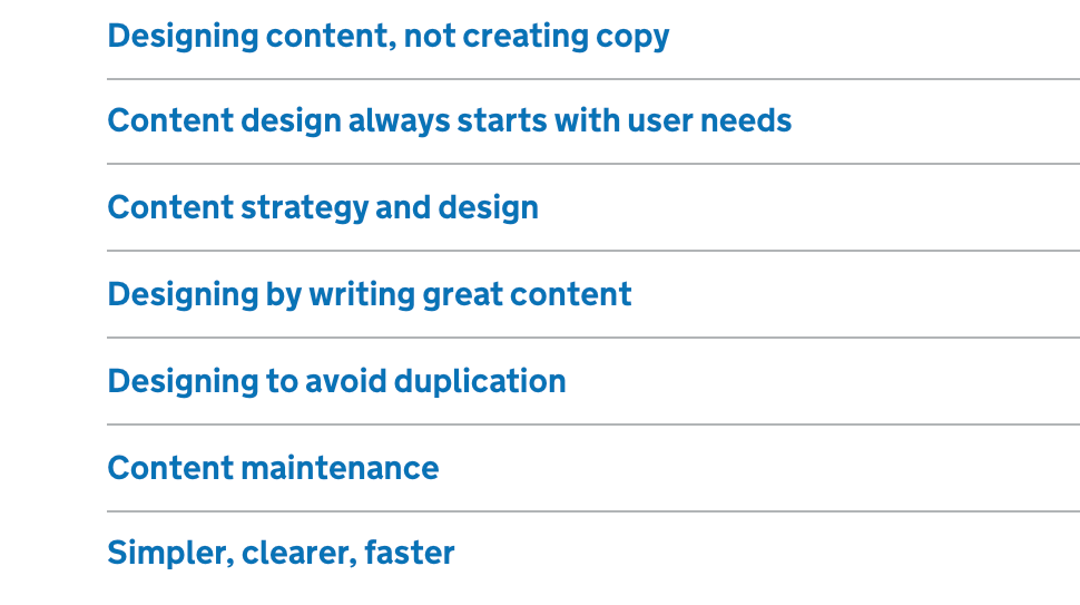 Principle of content design