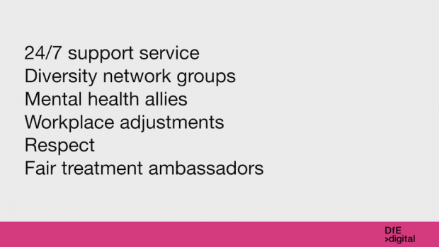 List of support and services we offer to our employees to support their wellbeing