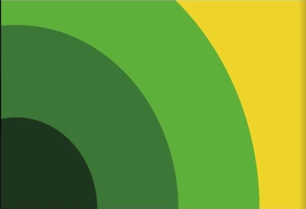 mental health flag - a rainbow of green and yellow